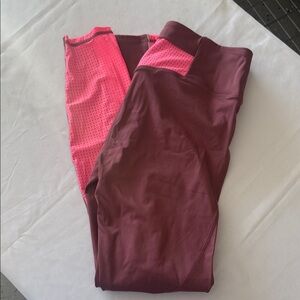Fabletics Pink and Burgundy Leggings